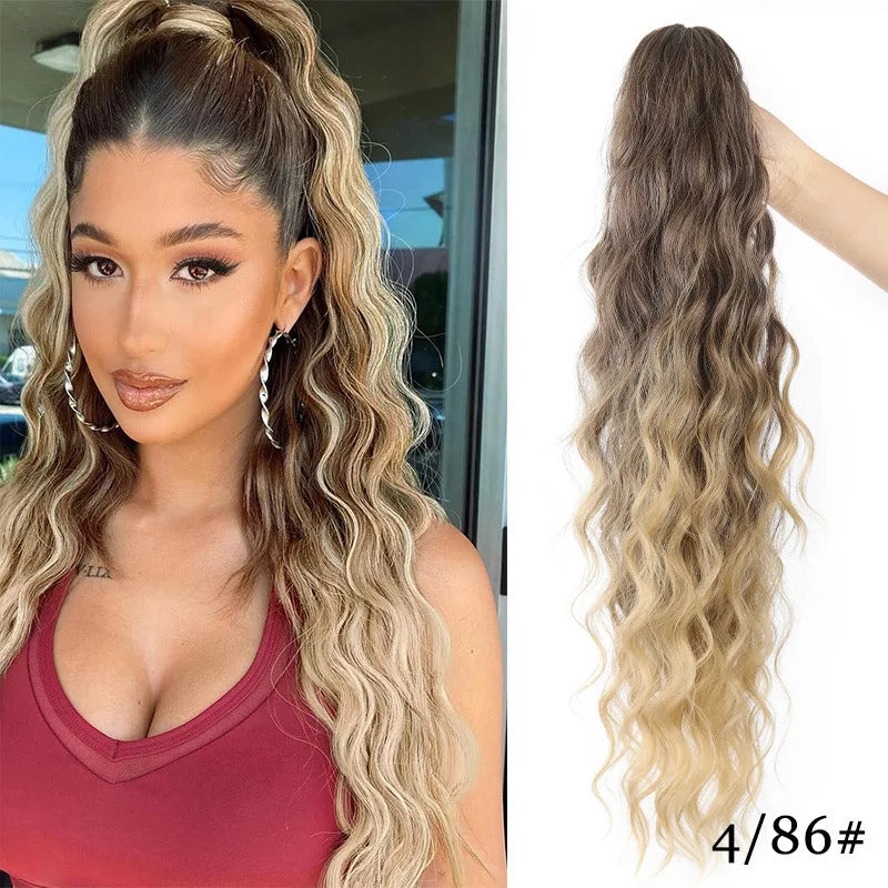 Cola de Caballo Rizada Sintética Afro – Extensión con Clip Estilo Europeo y Americano | 140g para Mujer