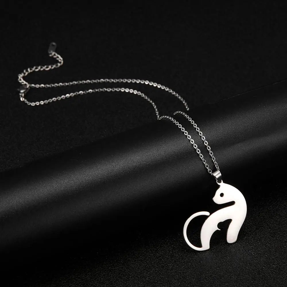 Collar Choker Animal Acero Inoxidable para Mujer — Perro, Gato, Delfín, Pingüino