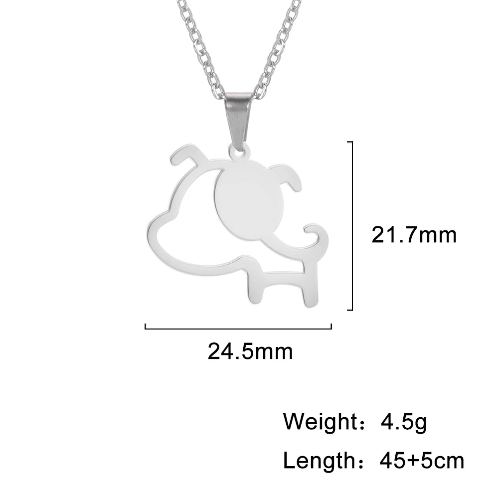 Collar Choker Animal Acero Inoxidable para Mujer — Perro, Gato, Delfín, Pingüino