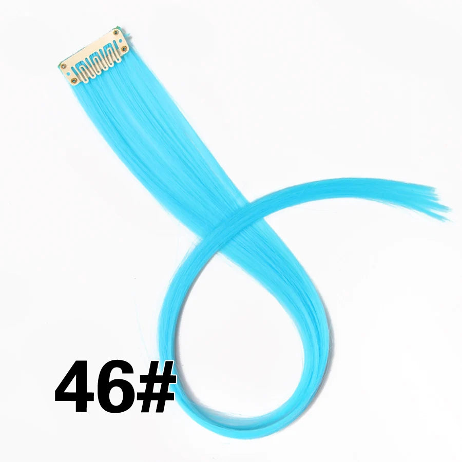 Extensiones de Cabello Sintético con Clip Leeons – Largas Lisas Resistentes al Calor para Mujer