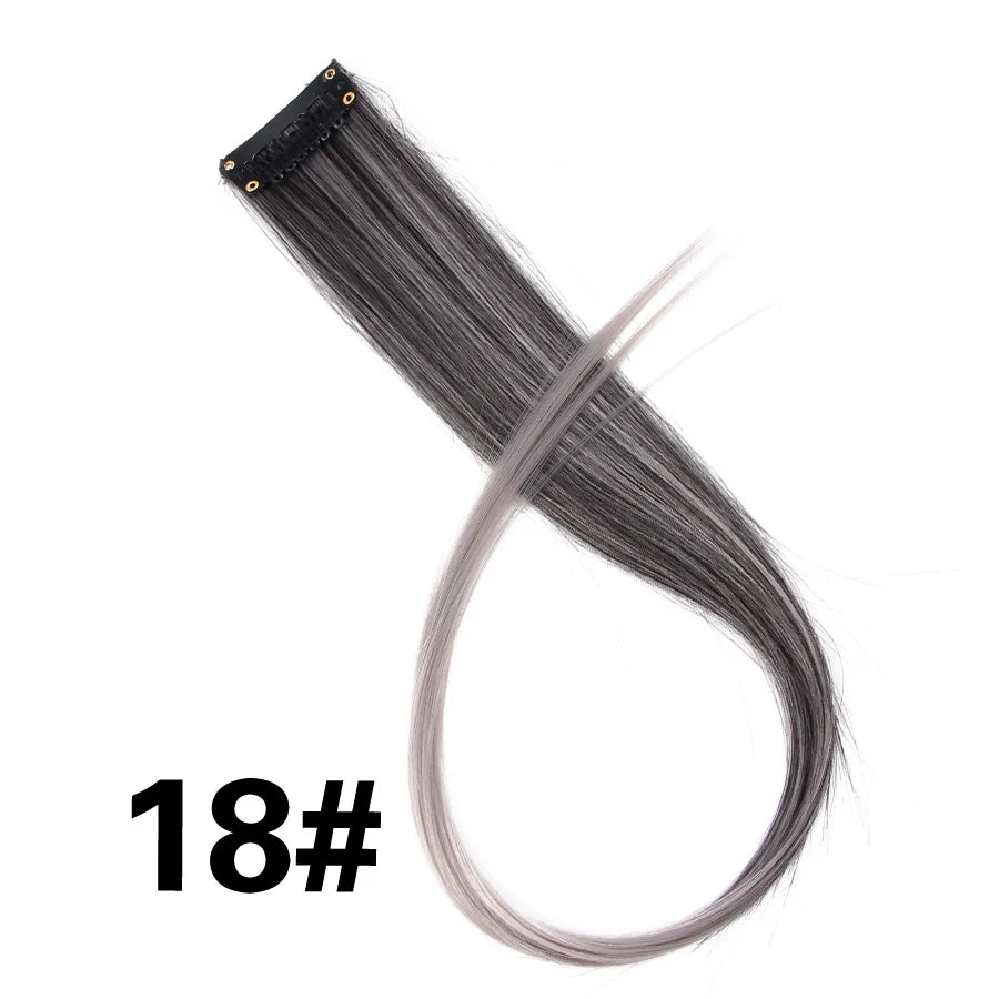 Extensiones de Cabello Sintético con Clip Leeons – Largas Lisas Resistentes al Calor para Mujer