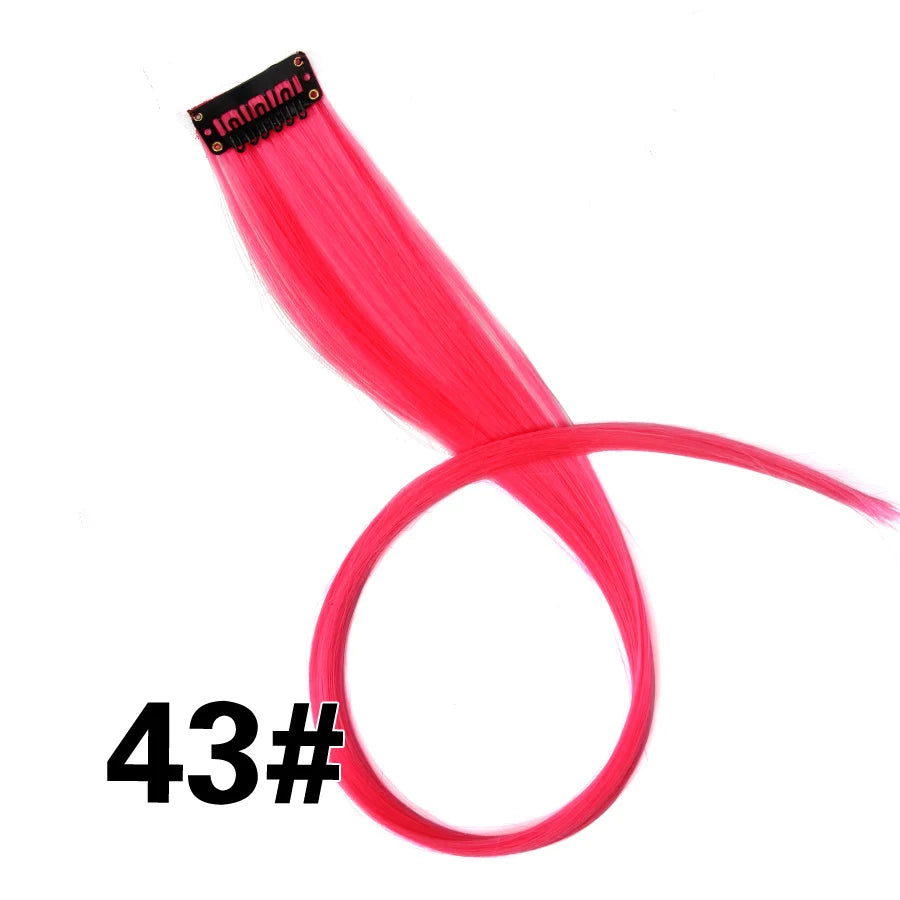 Extensiones de Cabello Sintético con Clip Leeons – Largas Lisas Resistentes al Calor para Mujer