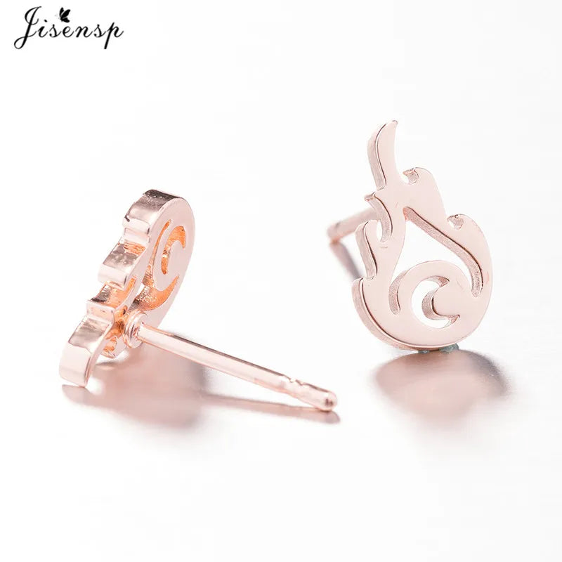 Aretes Tachón Llama de Fuego Hip Hop Punk para Mujer