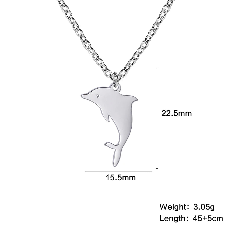 Collar Choker Animal Acero Inoxidable para Mujer — Perro, Gato, Delfín, Pingüino