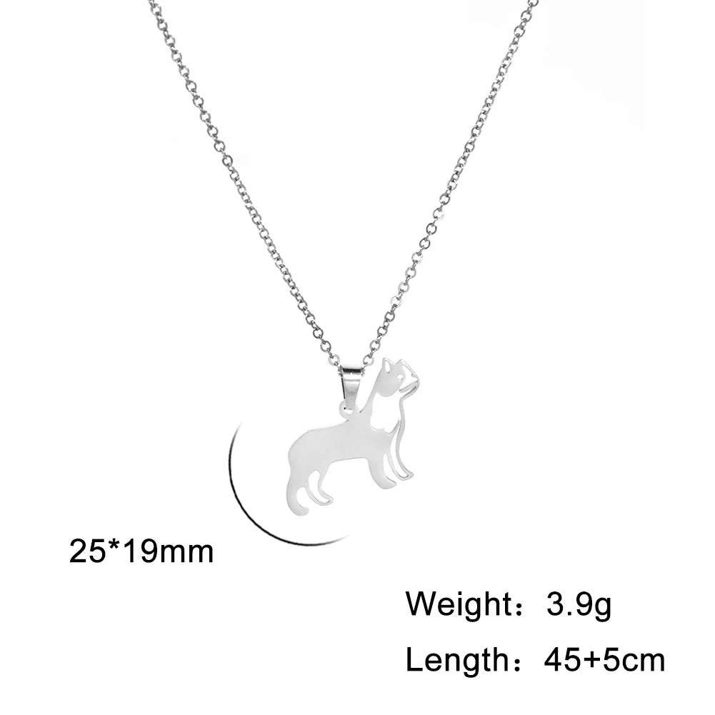 Collar Choker Animal Acero Inoxidable para Mujer — Perro, Gato, Delfín, Pingüino