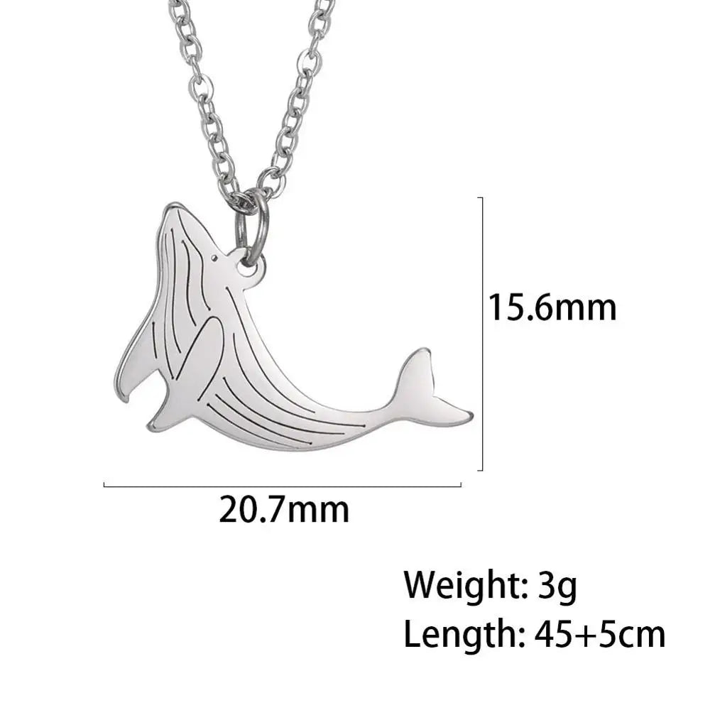 Collar Choker Animal Acero Inoxidable para Mujer — Perro, Gato, Delfín, Pingüino