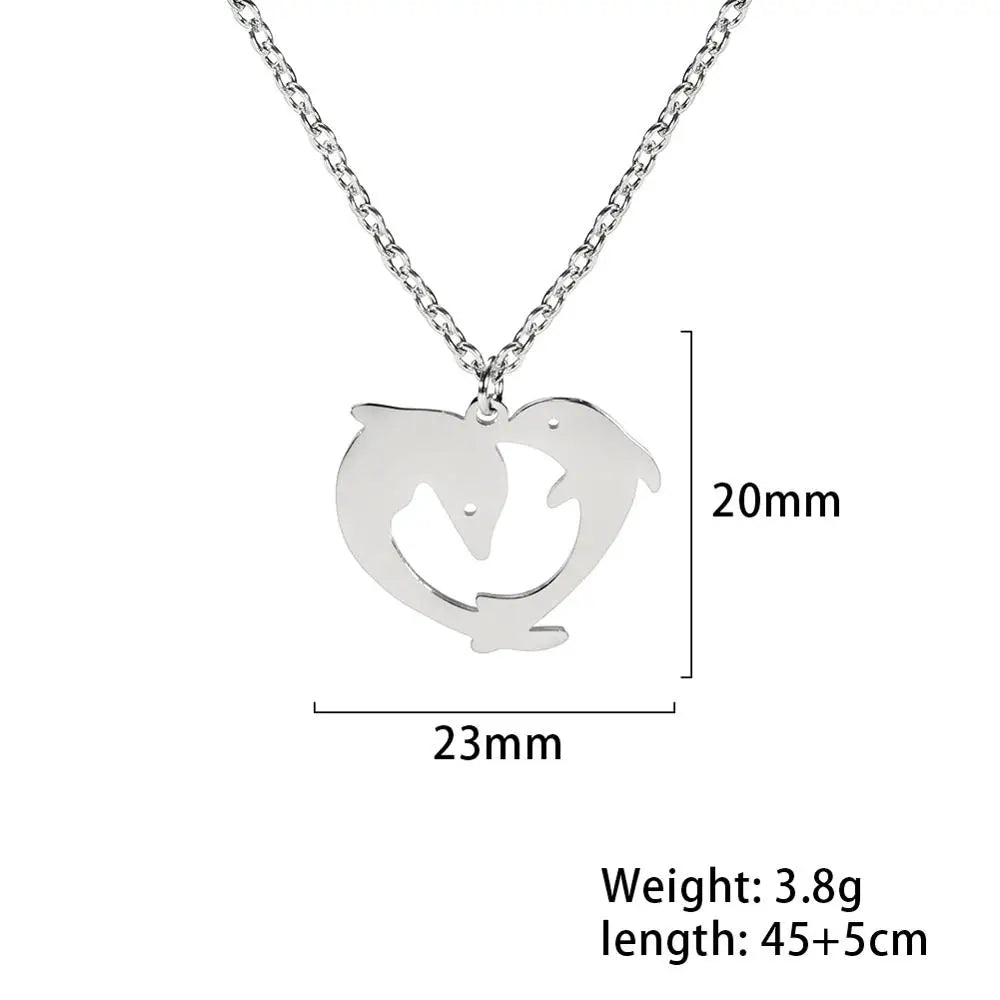 Collar Choker Animal Acero Inoxidable para Mujer — Perro, Gato, Delfín, Pingüino
