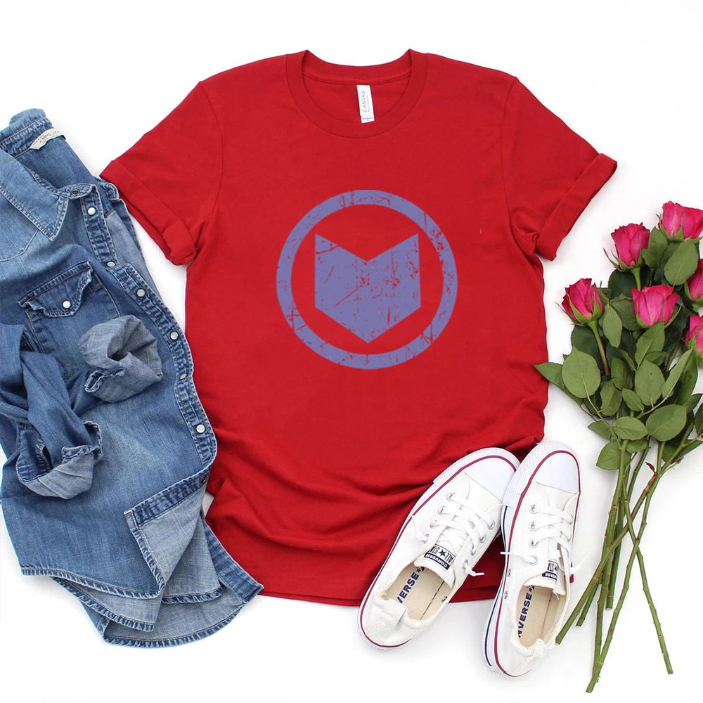 Camiseta Hawkeye Logo Retro Estilo Vintage SuperHéroe Playera Gráfica Unisex Moda Verano Casual