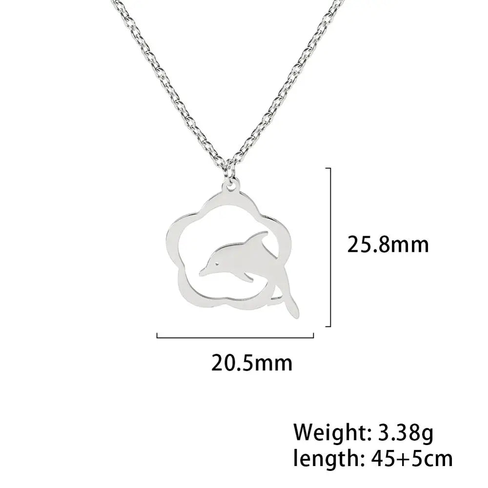 Collar Choker Animal Acero Inoxidable para Mujer — Perro, Gato, Delfín, Pingüino