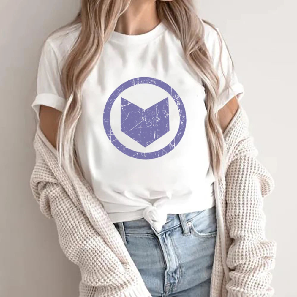 Camiseta Hawkeye Logo Retro Estilo Vintage SuperHéroe Playera Gráfica Unisex Moda Verano Casual