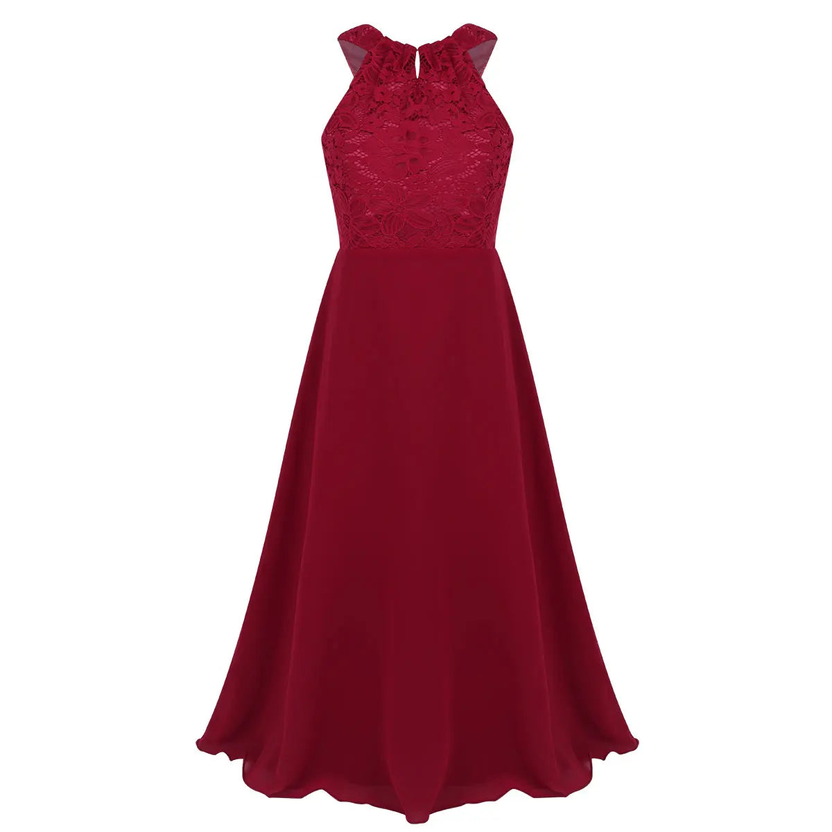 Vestido Largo de Fiesta para Niña con Encaje – Varios Colores
