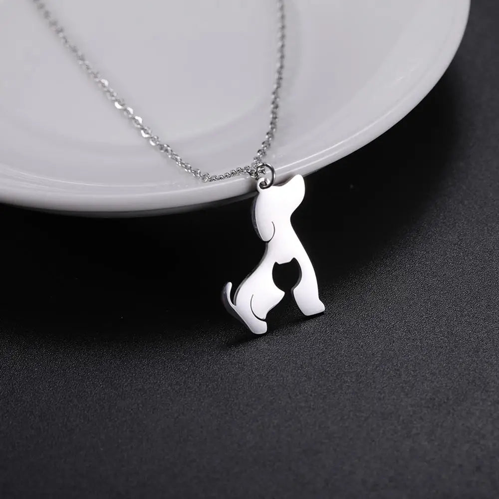 Collar Choker Animal Acero Inoxidable para Mujer — Perro, Gato, Delfín, Pingüino