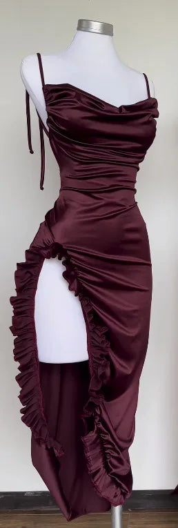 Vestido Fiesta Streetwear Y2K Mujer – Ajustado Tirantes Espagueti Club Nocturno