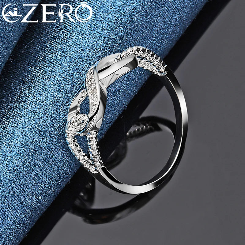 Anillo Forma 8 Zirconia Plata 925 Pareja