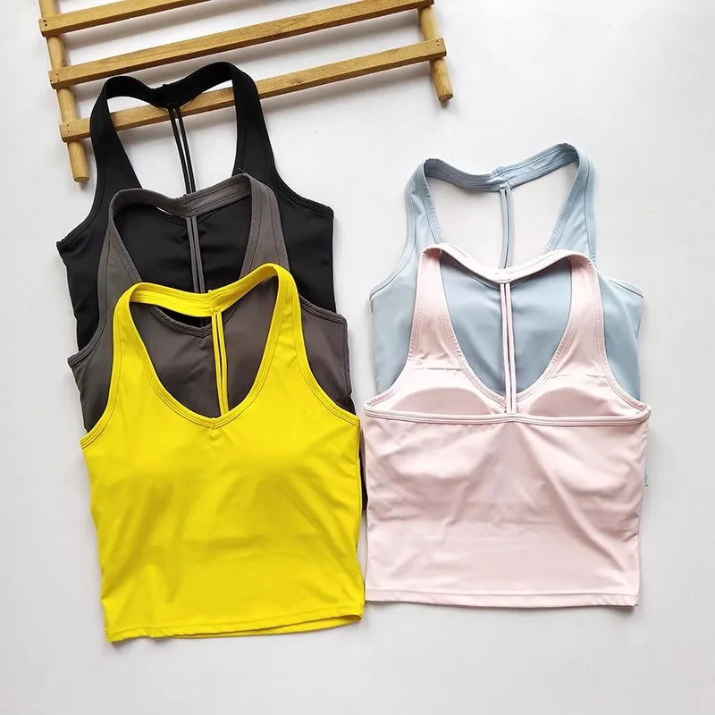 Yoga Suits Gym Sports Beauty Back Lingerie Plush Breasts V-neck Halter Neck Vest Bras Fitness Running Shock-proof Fitness Suits