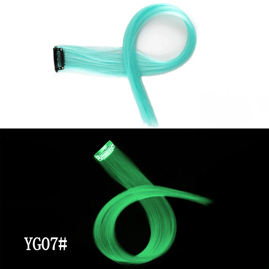 Extensiones de Cabello Sintético con Clip Leeons – Largas Lisas Resistentes al Calor para Mujer