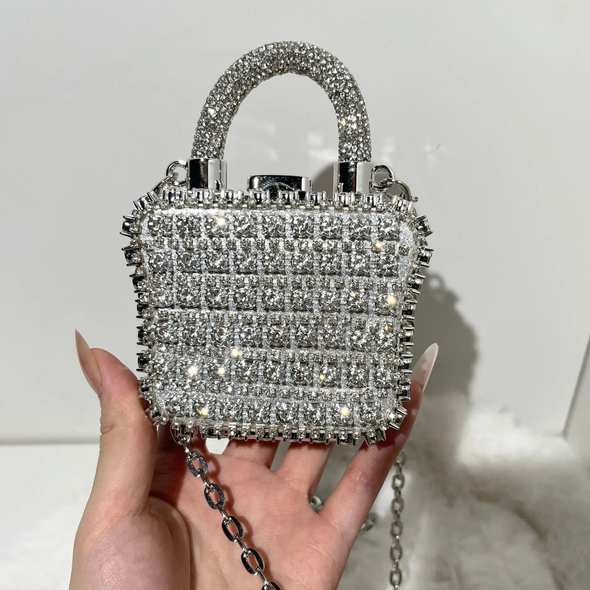 Minibolso de Fiesta Brillante con Cadena para Mujer