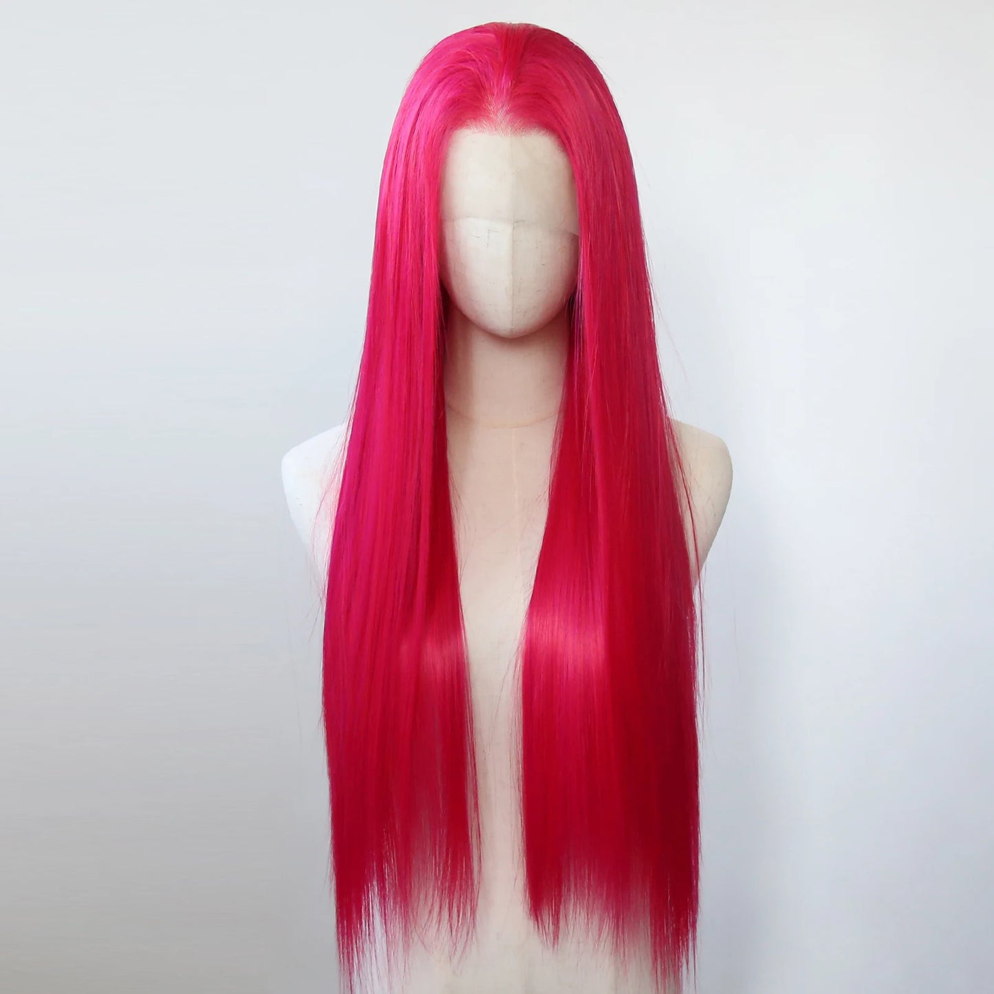 Peluca Rosa Pink Lace Front Sintética | Larga Lisa Pre-Peinada Cosplay