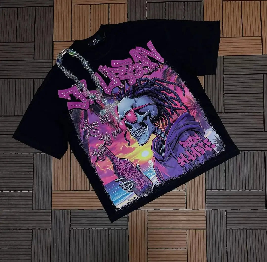 Camiseta Simple Harajuku Estilo Coreano Urbano Moda Esencial Manga Corta Negra para Mujer Cómoda para Trabajo y Uso Diario