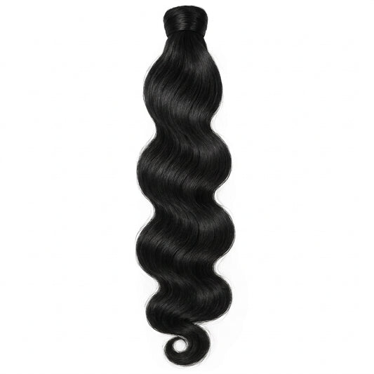 Cola de caballo ondulada Body Wave con clip envolvente