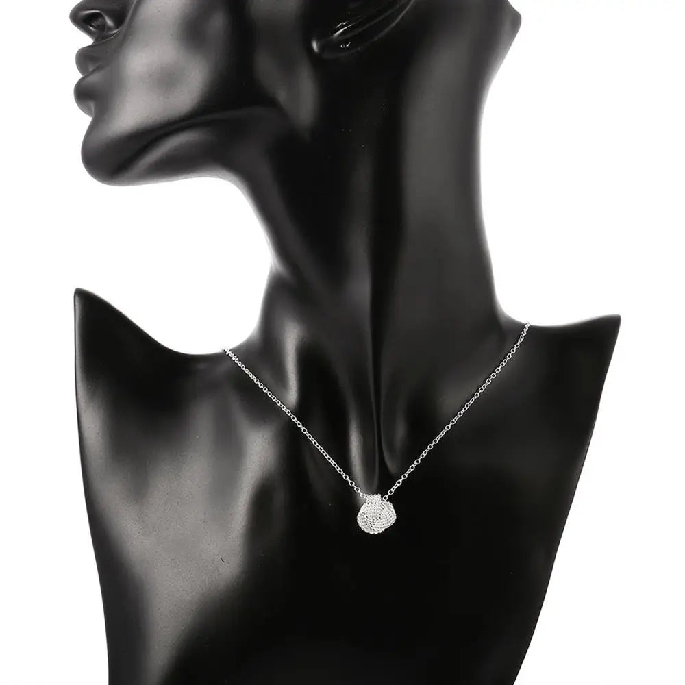 Set Collar y Aretes Bola Plata 925 Moda Fiesta