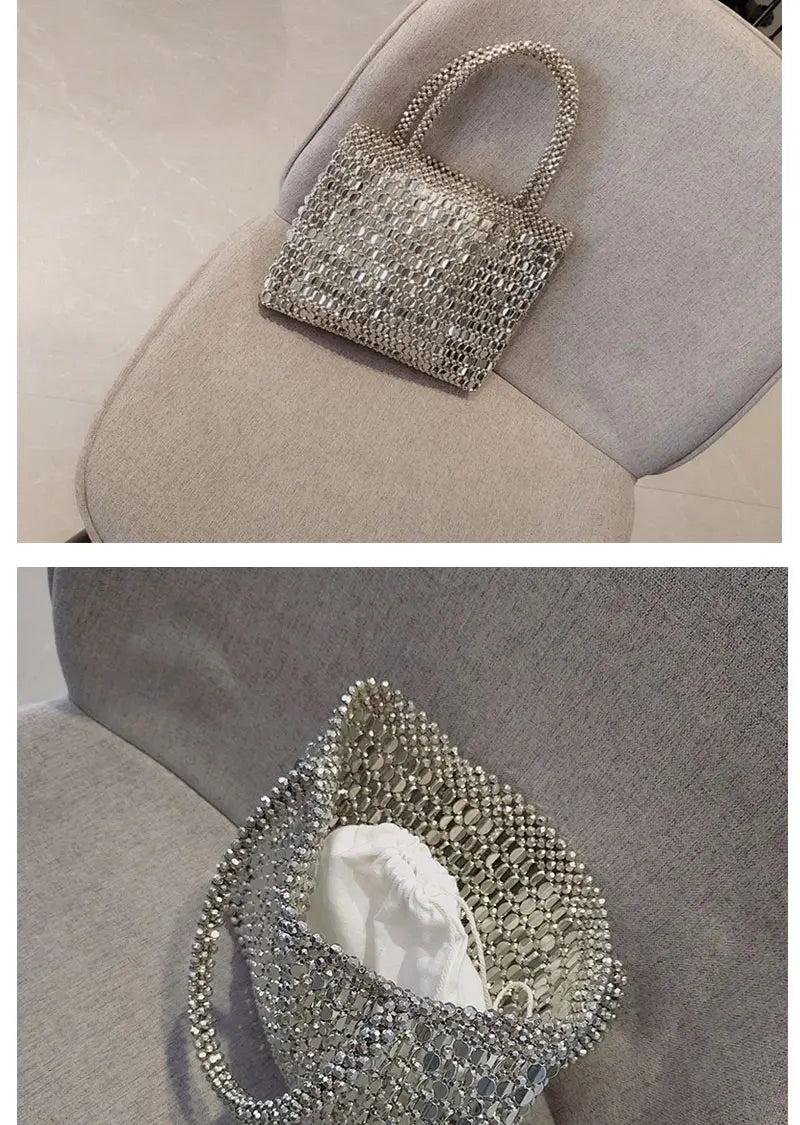 Bolso de Fiesta Tejido con Cuentas para Mujer