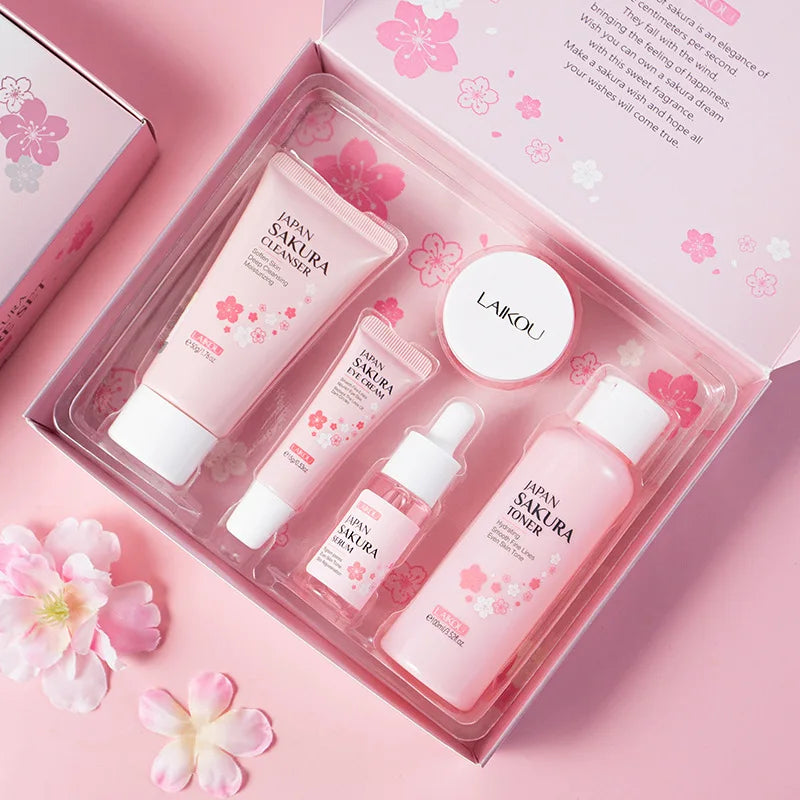 Kit Sakura LAIKOU 5 Piezas - Limpiador, Tóner, Sérum, Contorno y Crema