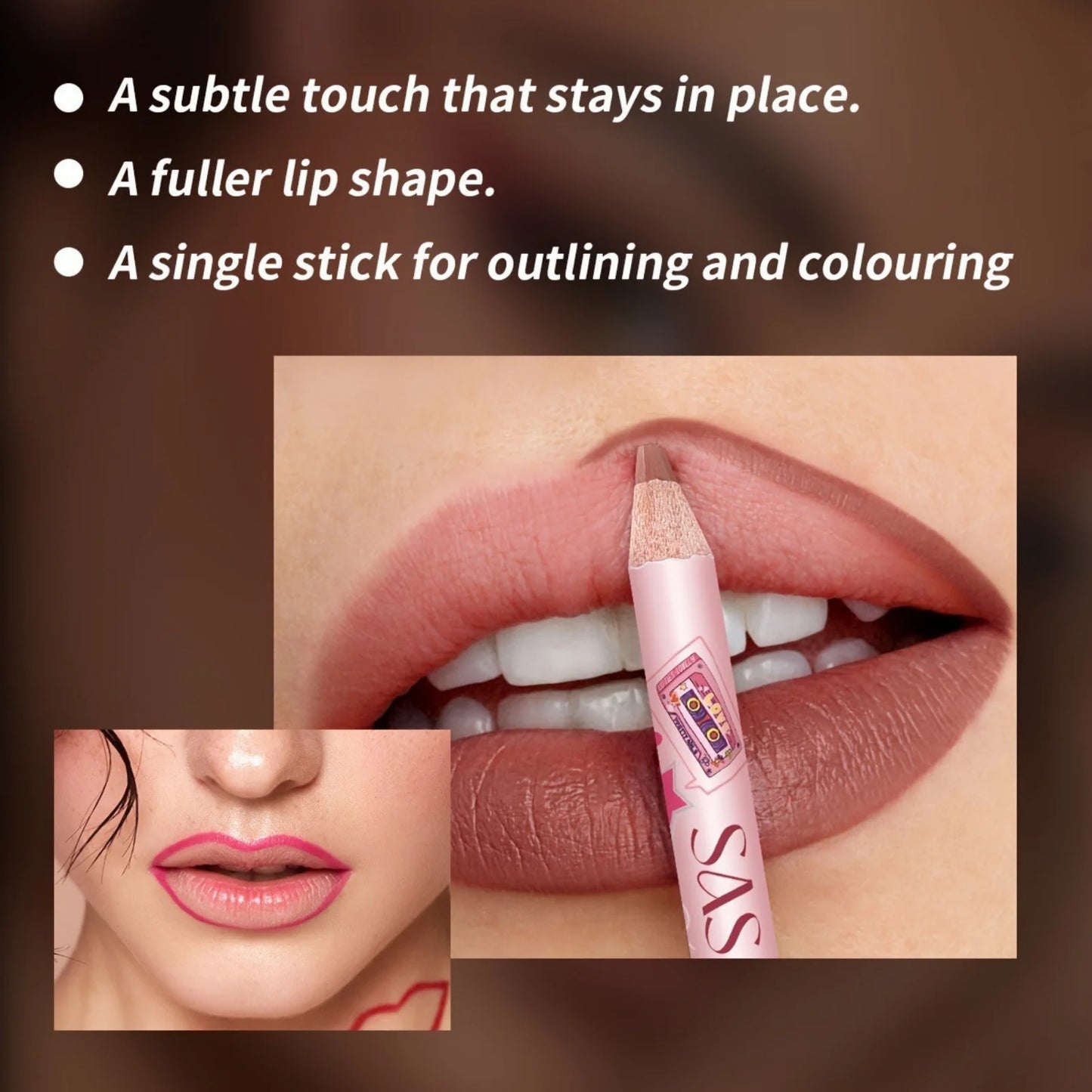 Delineador Labial Mate Waterproof Hidratante Larga Duración – Apto Todo Tipo de Piel