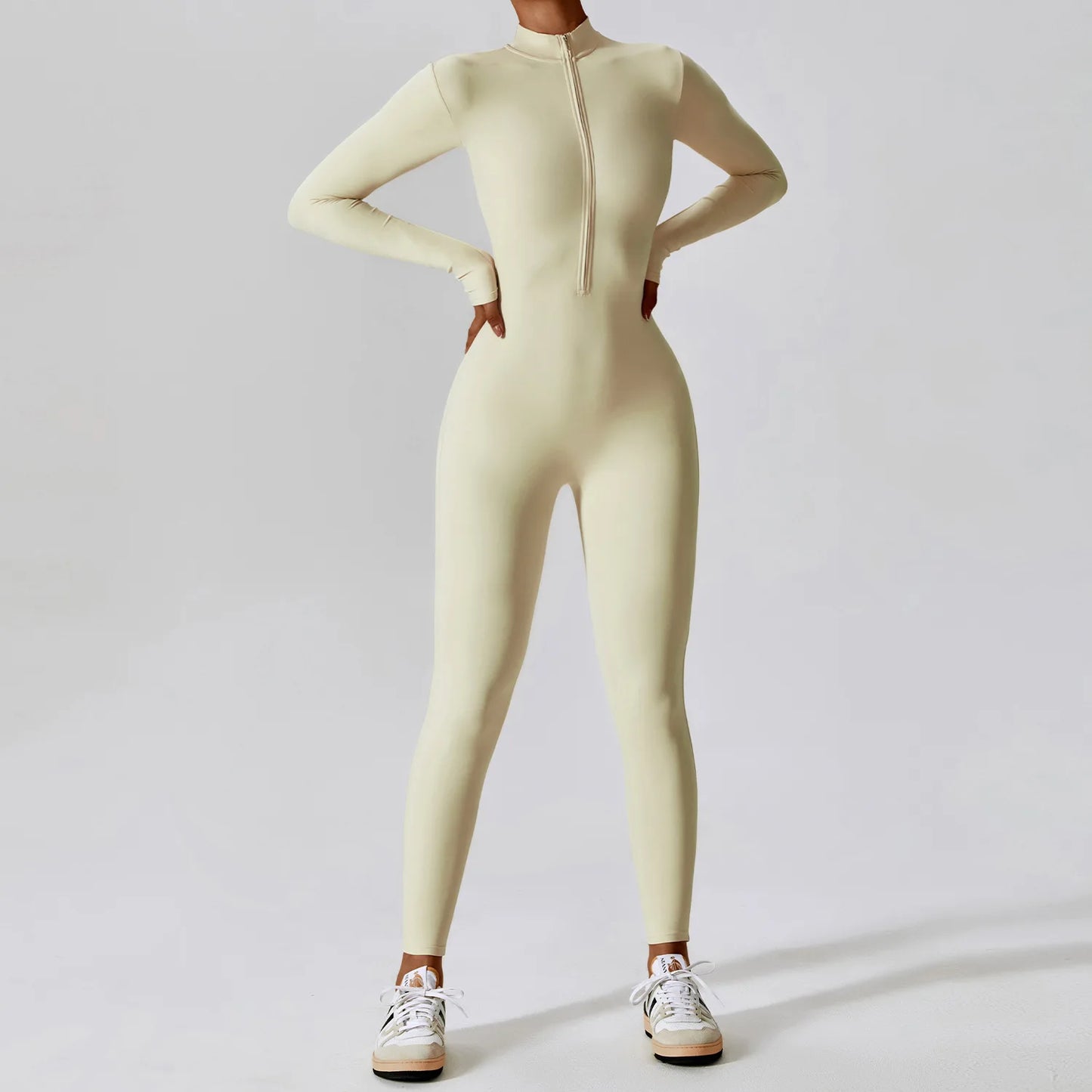 Jumpsuit Deportivo Yoga Manga Larga con Cierre - Mujer