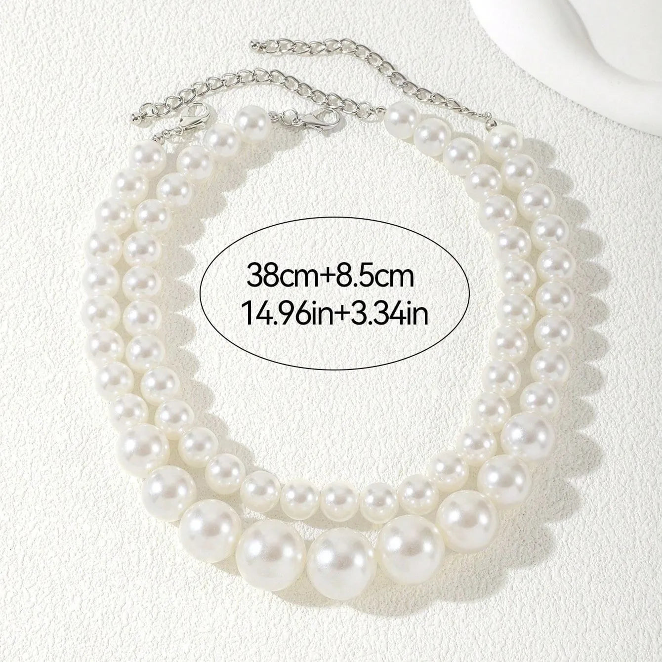 Set de 2 Collares Gargantilla con Perlas de Imitación | Joyería Elegante Mujer