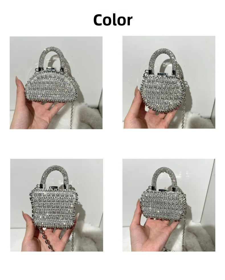 Minibolso de Fiesta Brillante con Cadena para Mujer