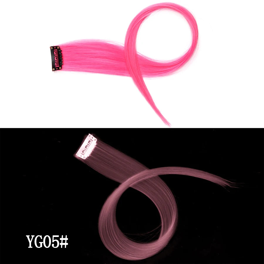 Extensiones de Cabello Sintético con Clip Leeons – Largas Lisas Resistentes al Calor para Mujer