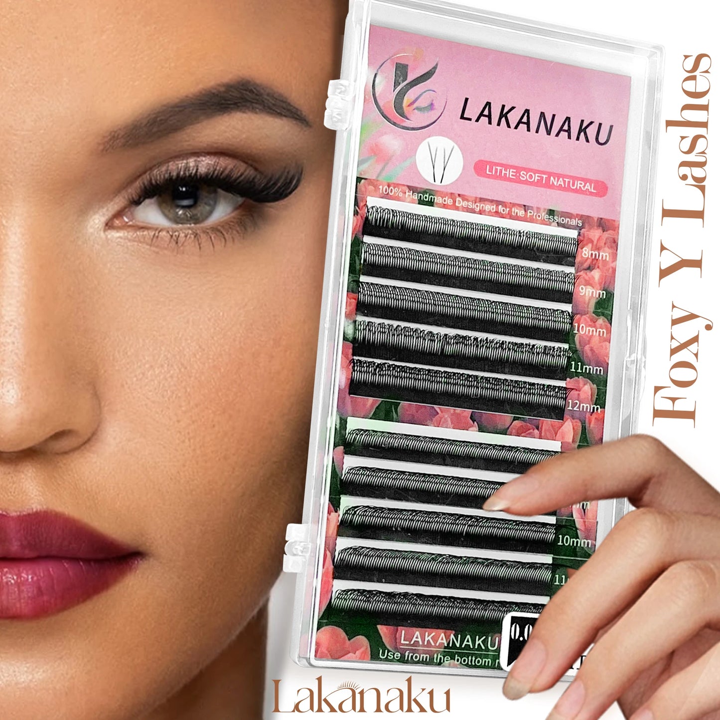 Extensiones Pestañas Foxy Y Fox Eye Fibras Tecnológicas - LAKANAKU Premium Natural Suaves YY Maquillaje