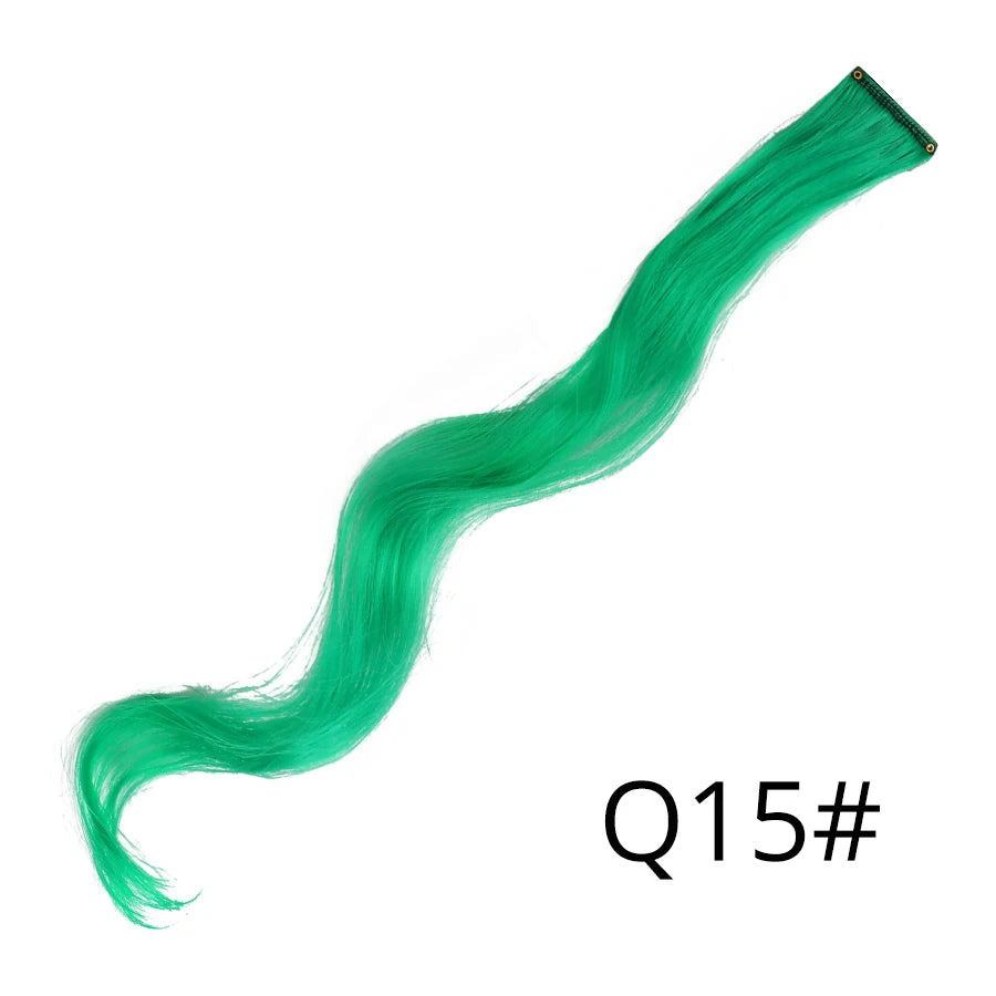 Extensiones de Cabello Sintético con Clip Leeons – Largas Lisas Resistentes al Calor para Mujer