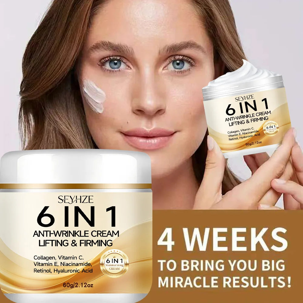 SEYHZE 6-in-1 Instant Firming Lifting Cream Deep Moisturizing Smooth Dry Skin with Retinol VitaminA Collagen Ceramides VC Hyluro