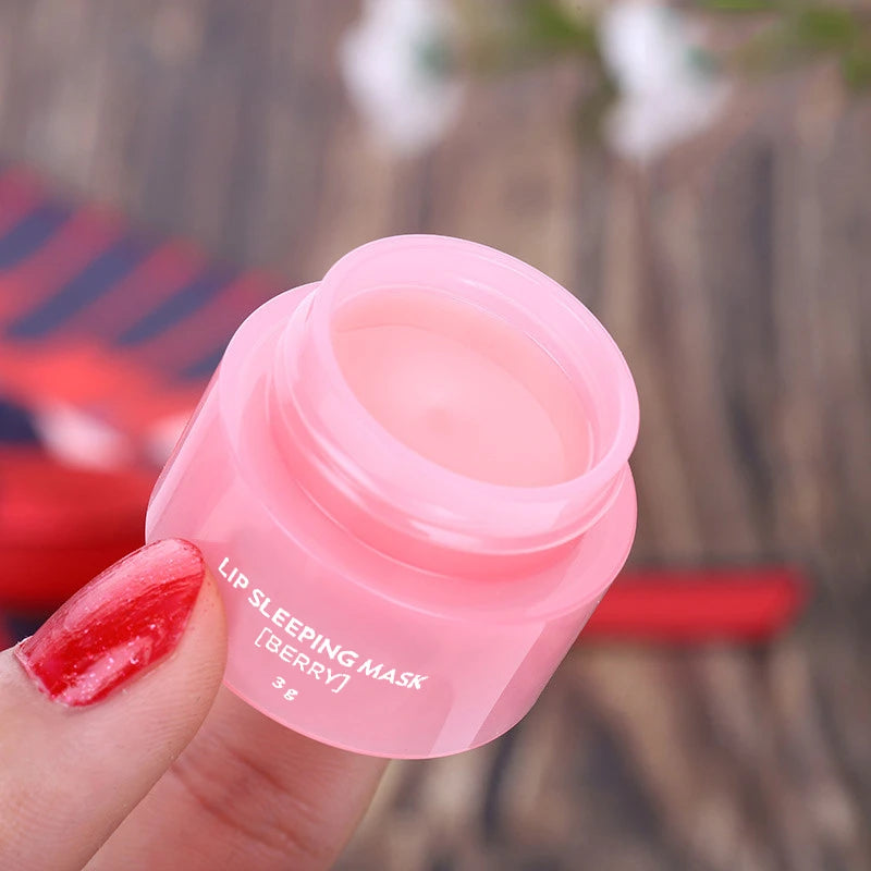 3g Korea Lip Mask Lip Sleep Mask Night Sleeping Lips Care Maintenance Moisturizing Lip Gloss Bleach Cream Lip Balm Strawberry