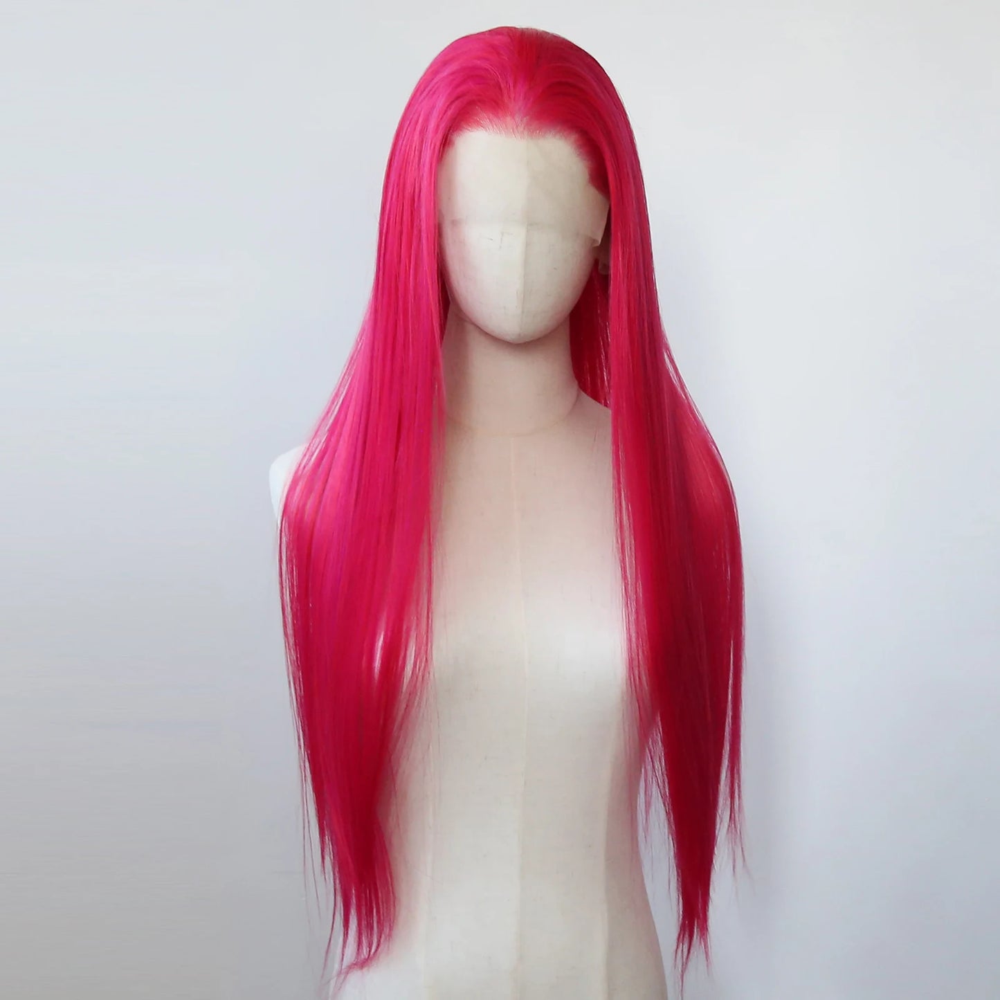 Peluca Rosa Pink Lace Front Sintética | Larga Lisa Pre-Peinada Cosplay