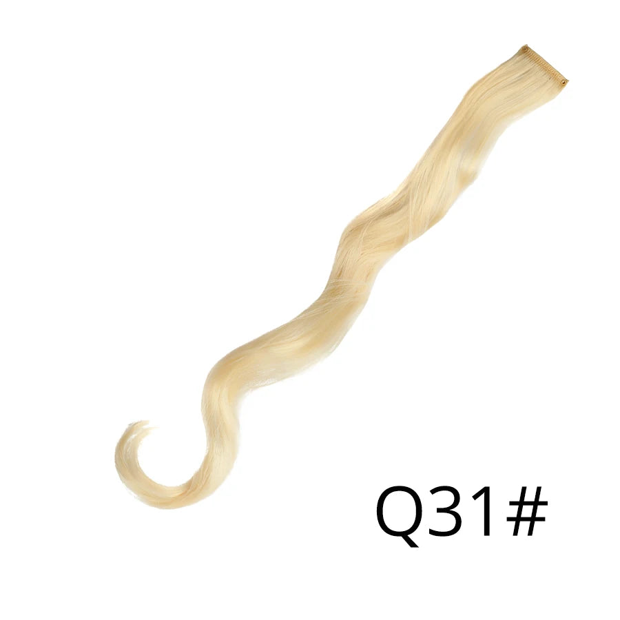 Extensiones de Cabello Sintético con Clip Leeons – Largas Lisas Resistentes al Calor para Mujer