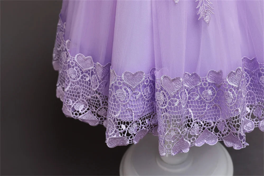 Vestido Princesa Niña sin Mangas | Encaje con Lazos | Comunión y Ocasiones Especiales