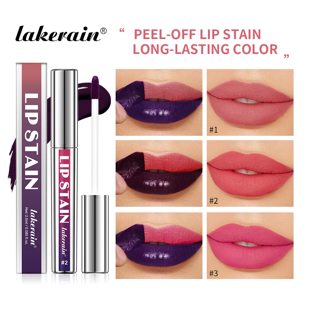 Tinte Labial Despegable Larga Duración Waterproof Rosa - Prueba de Transferencia Anti-Manchas Natural Cosmético Mujer