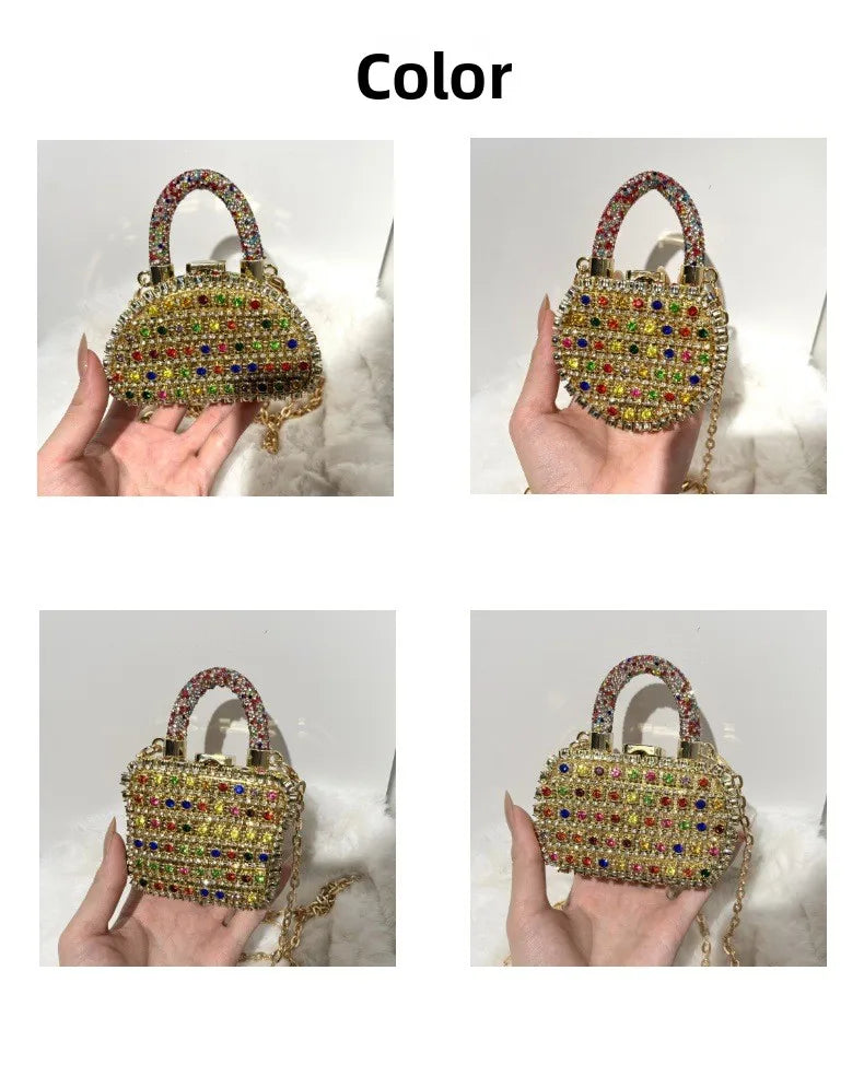 Minibolso de Fiesta Brillante con Cadena para Mujer