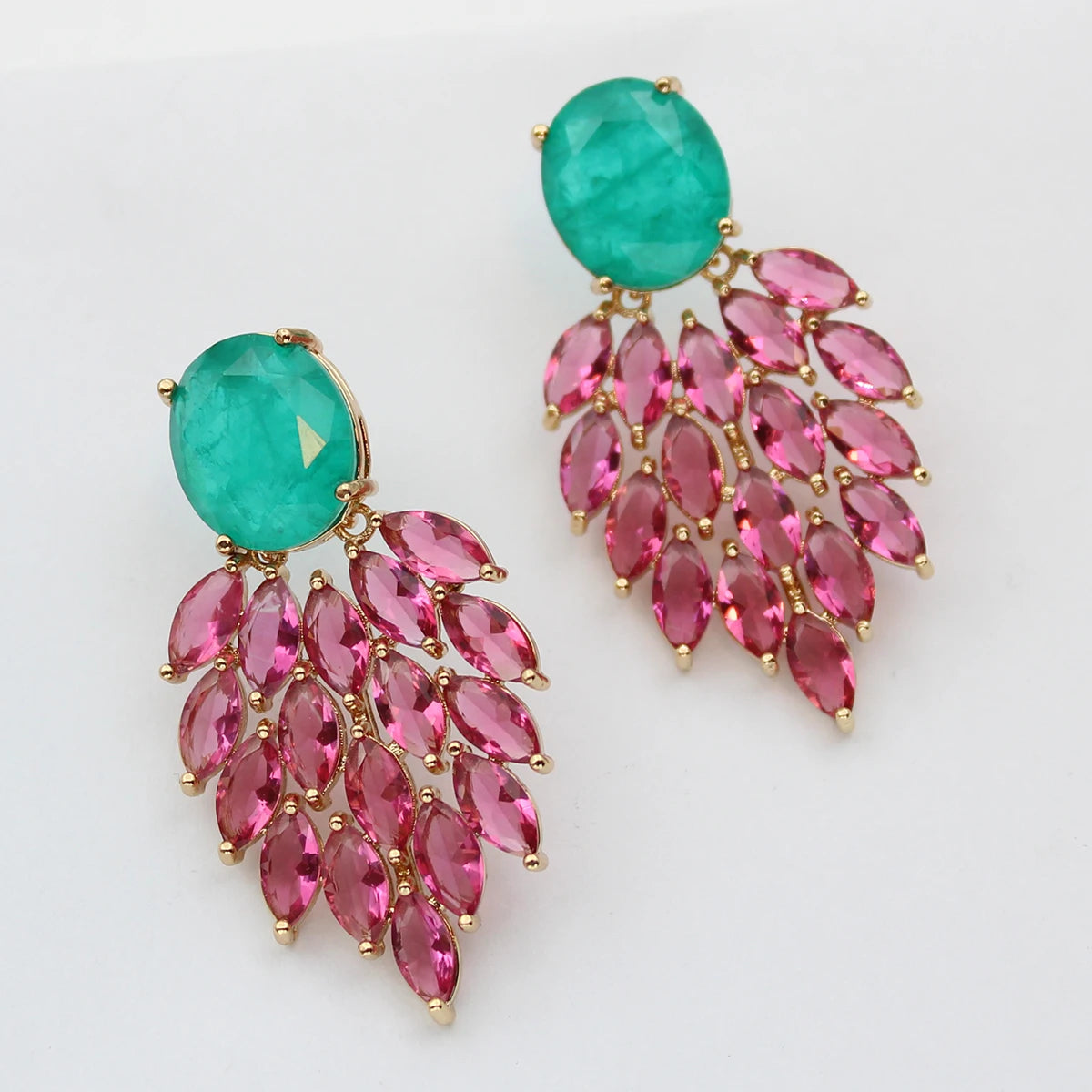 Cute Pink Green white Earrings women Small Teardrop Stud Earrings female gift sweet