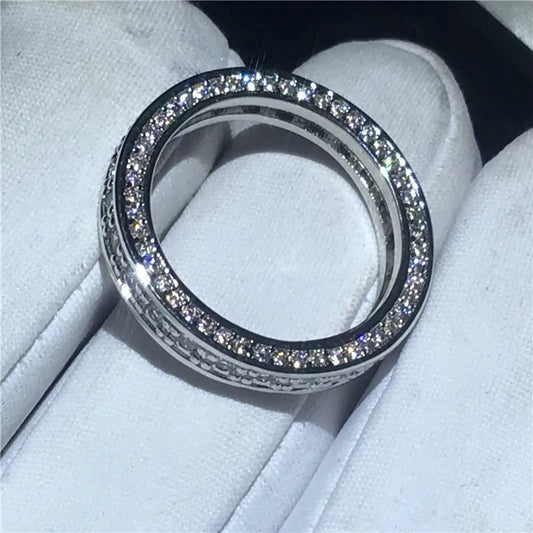 Anillo Banda Boda Zirconia Plata 925