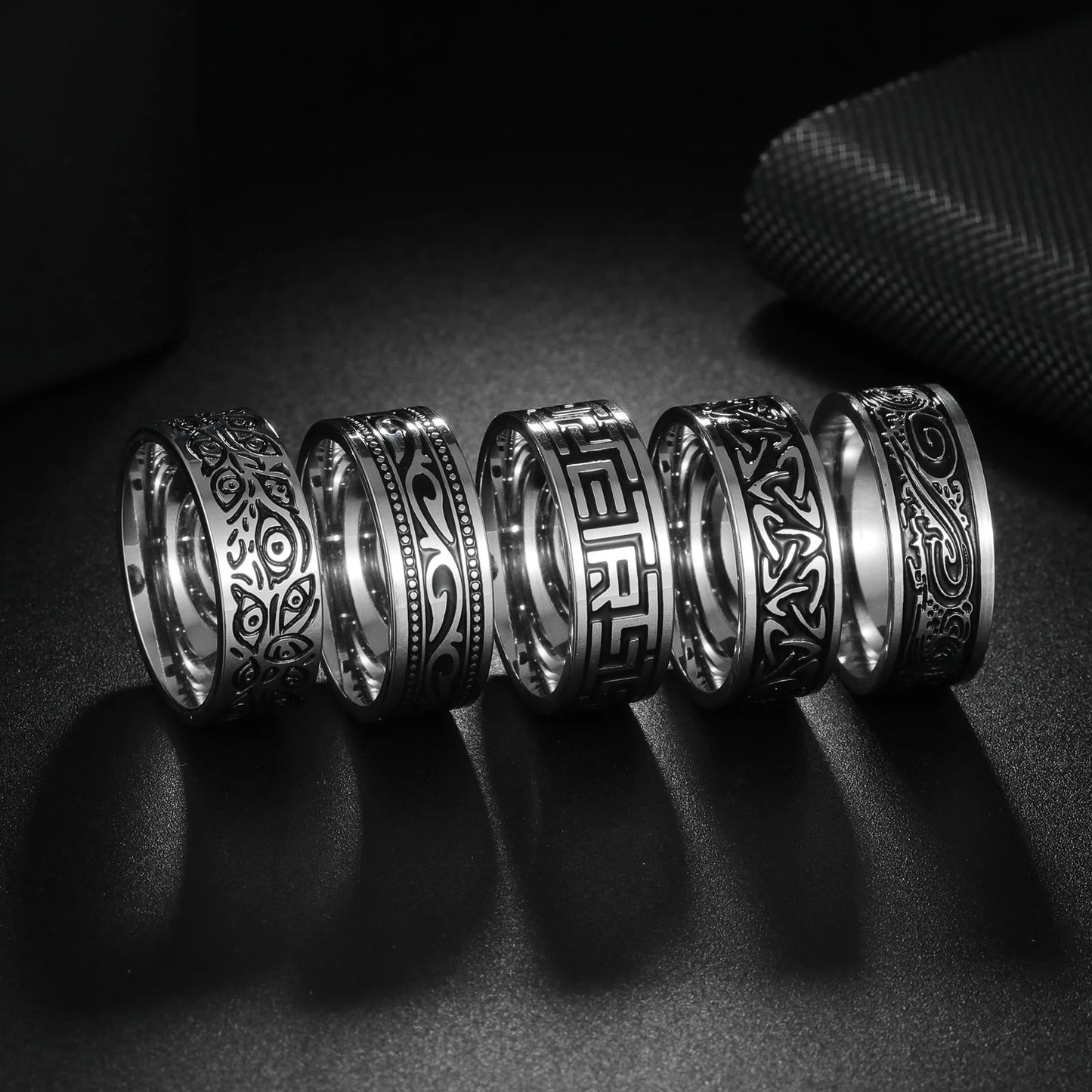 Anillo Vikingo Nórdico con Runas - Acero Inoxidable 304L Amuleto Vintage