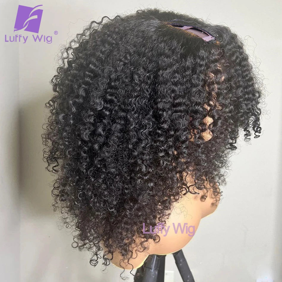 Peluca Kinky Curly V Part | Cabello Humano Brasileño 180% Densidad Glueless
