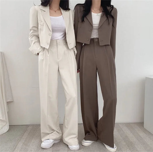 Traje Blazer y Pantalón Recto 2 Piezas Mujer