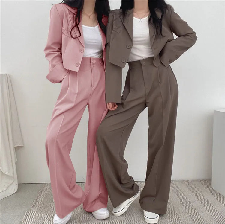 Traje Blazer y Pantalón Recto 2 Piezas Mujer