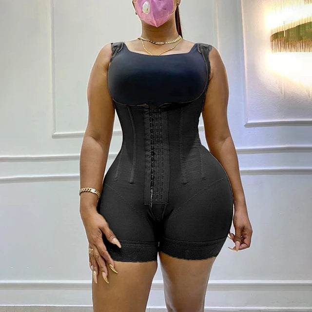 Faja Colombiana Reductora Bodysuit Cierre de Ganchos Control Abdomen