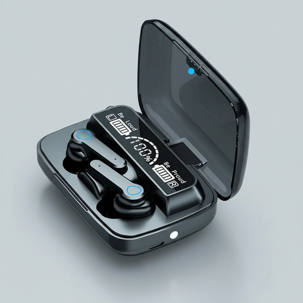 Audífonos Bluetooth Inalámbricos M19 | In-Ear Deportivos con Display LED
