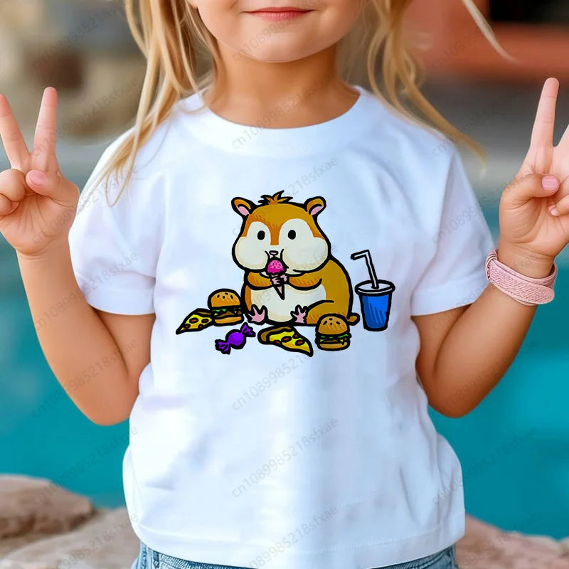 I Love My Hamster Best Hamster Mom Ever Boys & Girls White Tshirt Cartoon Fashion Funny Print T-shirt Kids Summer O-Neck To